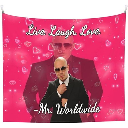 Mr Worldwide Siges at Leve, Grine, Elsk Sjove Vægtæppe Værelsesindretning, Pitbull Vægtæppe Poster Væggen 3D Boutique Kunst Hængende Pop