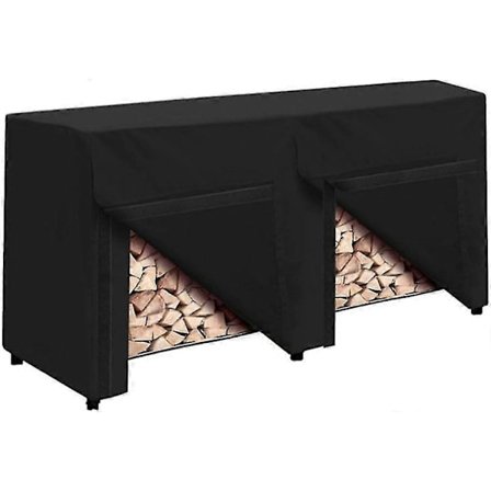 2,4 metrin polttopuuteline suojapeitteellä, vedenpitävä ulkokäyttöön tarkoitettu puuteline, kestävä takkapuuteline terassille, putkimainen teräksinen 