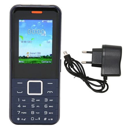 S502 2G Ulåst Multifunksjonell Eldre Mobiltelefon 2.4in Skjerm 3000mAh Dobbel SIM-telefon 100‐240V Blå EU-plugg