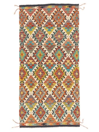 Kelim Afghan Old Style Teppe Orientalsk Oransje/Svart (Ull, Afghanistan)