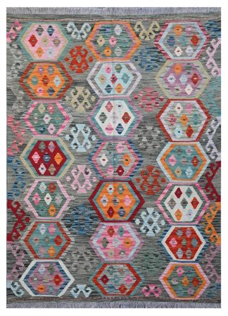 Kilim Afghan Old Style Rug Oriental Dark Grey/Dark Red (Wool, Afghanistan)