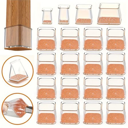 16-pak tykke silikoneovertræk til stoleben, møbelbeskyttere, slidstærke, ridse- og skridsikre, reducerer støj