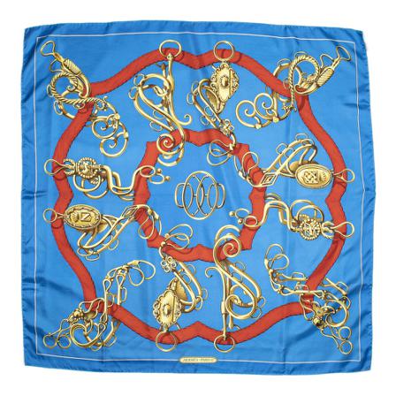 Hermès Vintage, Pre-owned Scarf Blauw, Dames, Maat:ONE Size