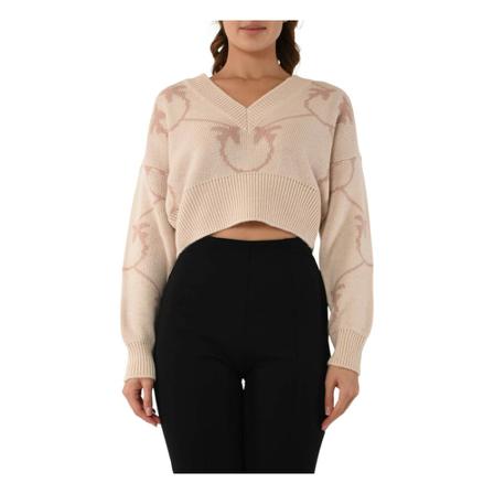 Pinko V-neck Strik Pink, Dame Striktrøjer