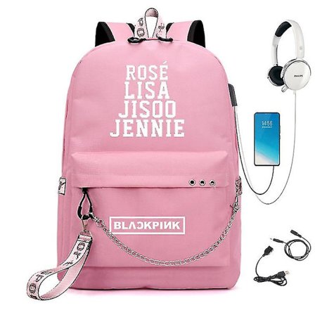 Blackpink-reppu, USB-ladattava reppu, opiskelijoiden koululaukku