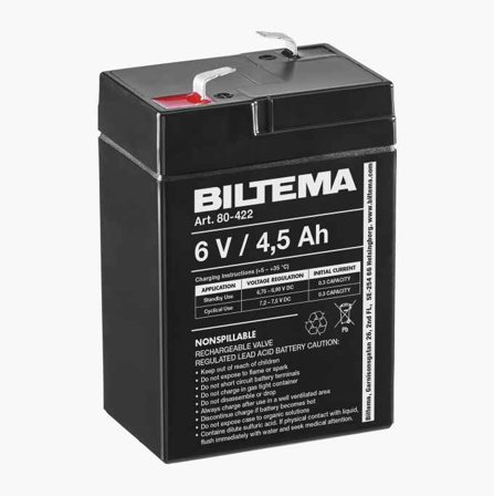 Blyackumulator 6 V 4 5 Ah 70 x 47 x 101 mm - Biltema