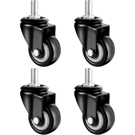 40mm Stöd Vridbara Hjul För Möbler, M12 Bult -