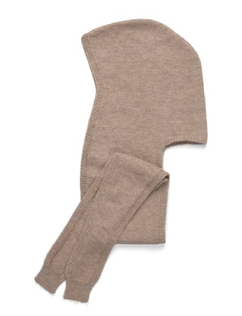 Weekday Knitted Tie Hood Scarf - Beige - ONE SIZE