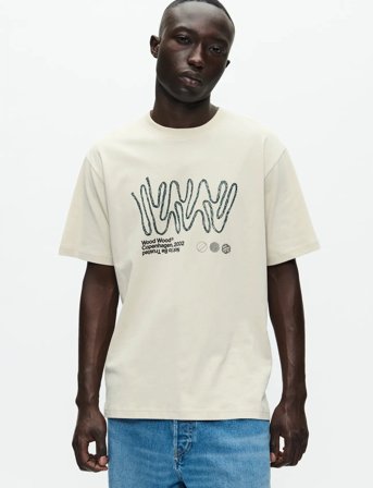 WOOD WOOD Wwoliver Tee Ropelab 25220 - Cream - M