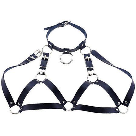 Punk Cupless BH Sele BH Topp Brystbrakett Brystkjede Lær BH Sele