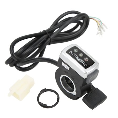 6-tråds tumreglage med ON/OFF-brytare batteriindikator 22 mm öppning för elcykelskoter24V