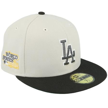 New Era - MLB Béžová fitted Kšiltovka - Los Angeles Dodgers Harmony 59FIFTY 81 World Series Stone/Black Fitted @ Hatstore