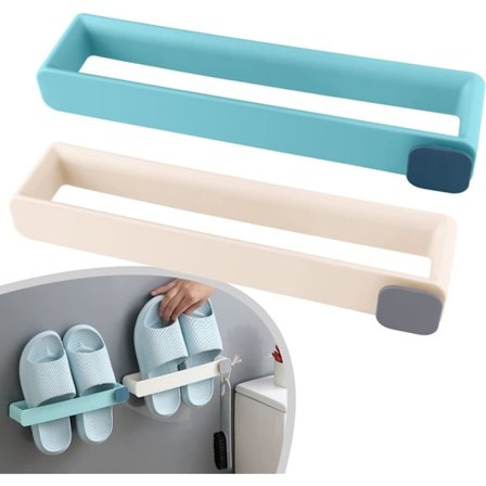 2 stk. Tøfler Stativ Vægmonteret Hængende Skoholder Selvklæbende Skohylde Hængende Multifunktion Enkel Praktisk Vægbeslag Skoorganisator til D