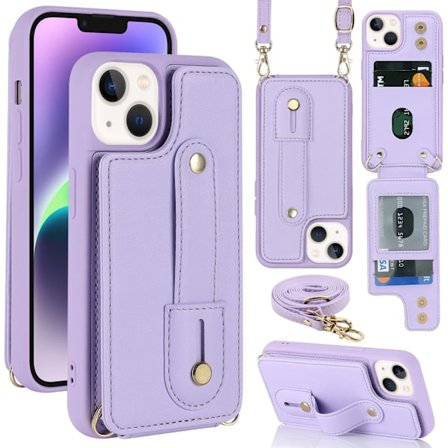 iPhone 11PROMAX, crossbody etui med rem og stativ (lilla)