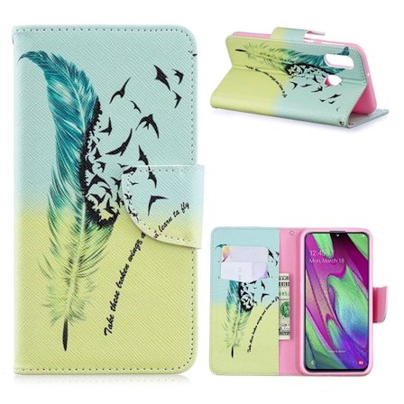 Wonderland Samsung Galaxy A40 flip kotelot - Sulka Kuvio