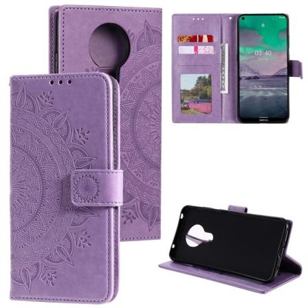 Nokia 3.4 - Mandala Läder Fodral - Lila Purple Lila