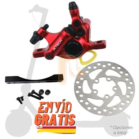 XTECH Puolihydraulinen Jarrusatulasarja, 120mm levy, yhteensopiva Xiaomin M365/1S/Pro 2 kanssa.,Kitin punainen levy 120mm