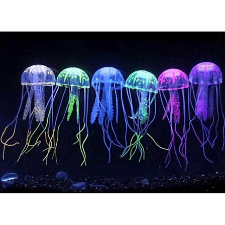 6 stk. Kunstig Svømmende Glødende Effekt Gople Akvarium Dekoration