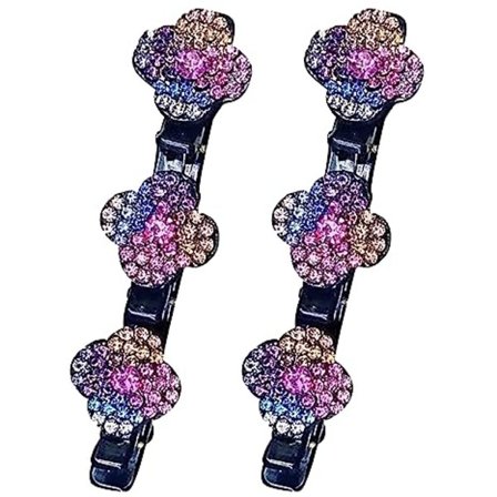 Funklende krystalsten flettet hårklemmer til kvinder / piger - Krystalsten fletning