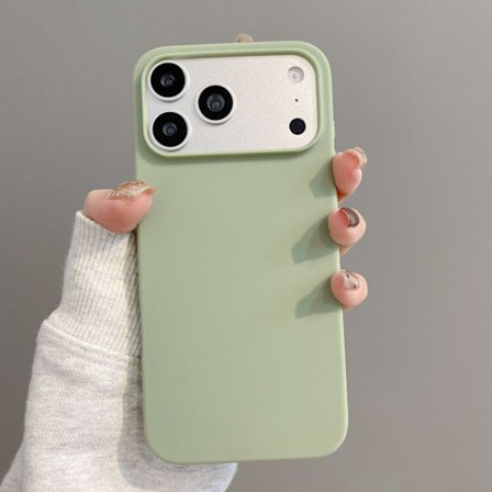 Kompatibel med iPhone 17 / 17 Pro / 17 Air / 17 Pro Max. Mat TPU telefoncover – stødsikker blød silikone, hjemmeudgave *17PROMAX* matcha grøn.