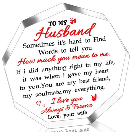 Mandens julesokfyld til julegaver til manden bryllupsdagsgave fra kone akrylplade Jeg elsker dig Valentinsdag fars dag fødselsdag