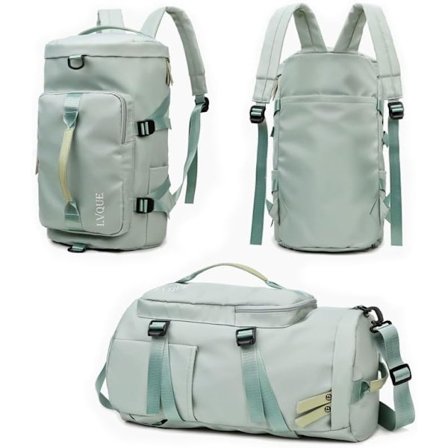 Viikonloppukassi Urheilu Kuntosalilaukku Yöpymismatka duffle-laukut Kenkälokerolla Märkätasku 2301D Vihreä