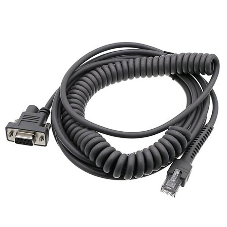 Streckkodsläsarekabel Spiral - RJ45 till RS232 till Honeywell / Zebra / Symbol 5m
