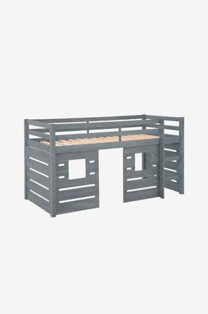 Loft24 - Våningssäng Alpi Mellanbädd med paneler 90 x 200 cm - Grå - Sängramar - Från Homeroom