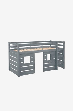 Loft24 - Køyeseng Alpi Halvhøyseng med paneler 90 x 200 cm - Grå - Barnesenger & sprinkelsenger - 90X200 - Fra Homeroom