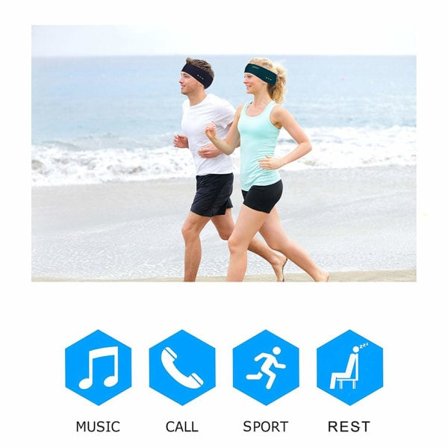 Sovehovedtelefoner - Pandebånd med Bluetooth-hovedtelefoner og mikrofon Sort