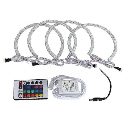 Angel Eyes Sett Frontlykter RGB Posisjonslysringer Halo Ring for E36 E38 E39 E46 3 5 7-serie