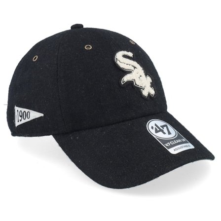 47 Brand - Negro unconstructed Gorra - Chicago White Sox Pennant Clean Up Black Dad Cap @ Hatstore