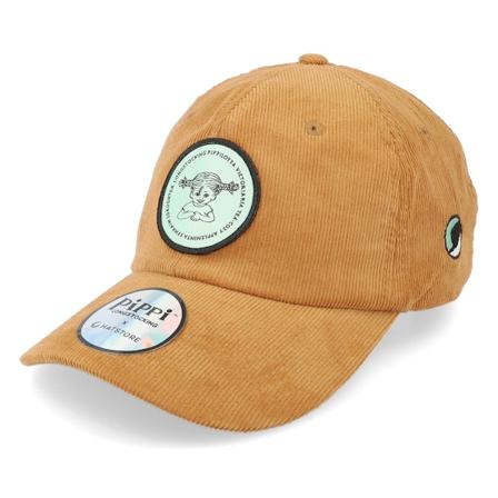 Pippi Longstocking - Hnědý unconstructed Kšiltovka - Pippilotta Brown/Mint Green Corduroy Dad Cap @ Hatstore