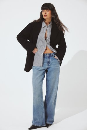 NA-KD Jean ample taille basse de Studio - Jeans taille basse - Bleu - EU 36