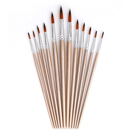 12 st Nylon Ull Akvarell Akrylmålning Penselset Konstverktyg