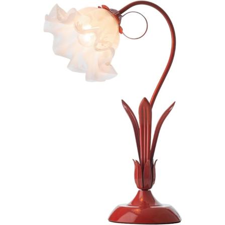 Blomsterbordlampe Grønn Liten Bordlampe Floral Bionisk med Glasslampe