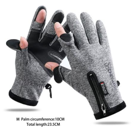 Vinterfiskehansker 2 Finger Flip Vanntett vindtett Cyclin - Perfet Gray M