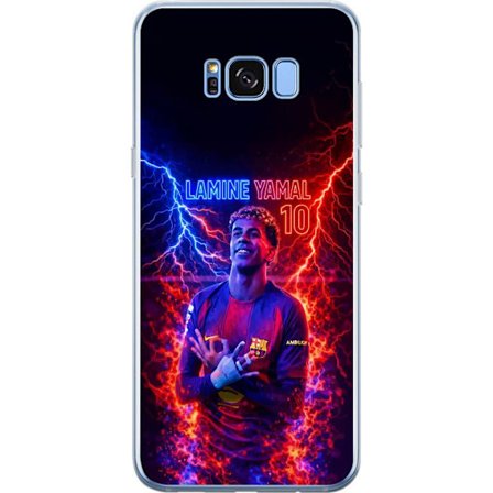 Yhteensopiva Puhelinkuori Samsung Galaxy S8+ Viktor Gyökeresin muotokuva Arsenal-paita päällä, jossa intensiivinen katse ja tumma dramaattinen tausta