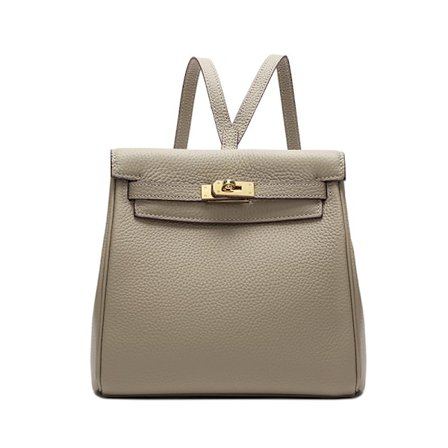 Nahasta valmistettu naisten reppu, suuri kapasiteetti, muodikkaat nahkaiset naisten laukut 24 * 21 * 15cm, täplikäs kyyhkynenharmaa