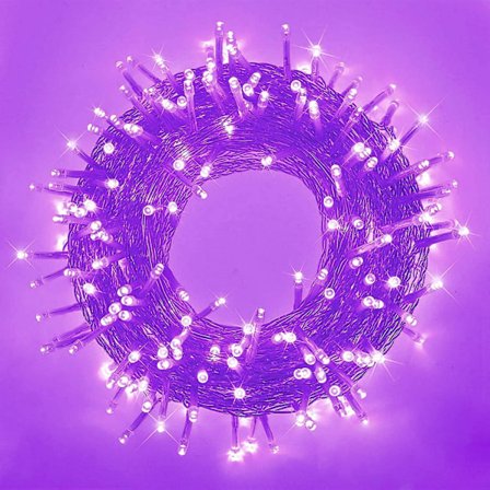 Gypsophila LED-festljus 10 meter 100 lampor med bakre uttag (lila),