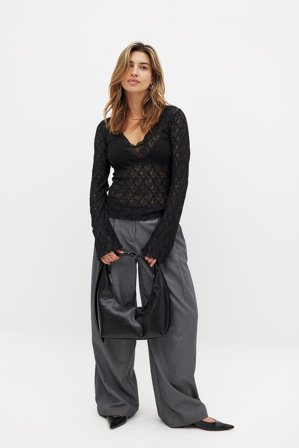 NA-KD Spitzentop - Party Oberteile - Schwarz - XS