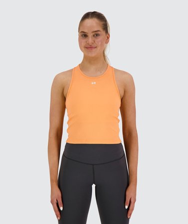 Débardeur court côtelé pour femme Orange d'été / XS