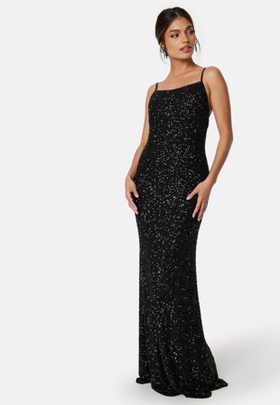 Bubbleroom Occasion - Sequin Gown - Black - Kläder