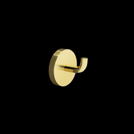 Beslag Design Calm Enkelkrok Ø45 Polerad mässing, Badrum