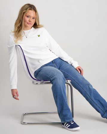 Lyle & Scott Crew Neck Sweatshirt Blanc Pulls Fille - Kids Brand Store