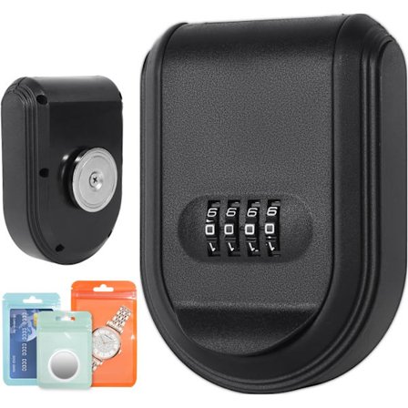 Magnetisk Nyckelhållare med Kombinationslås Göm Under Bil, Göm Nyckel Låda med Stark Magnet för Förvaring Nyckel In