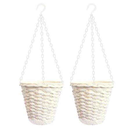 2-pak hengende plantepotte utendørs dekorativ