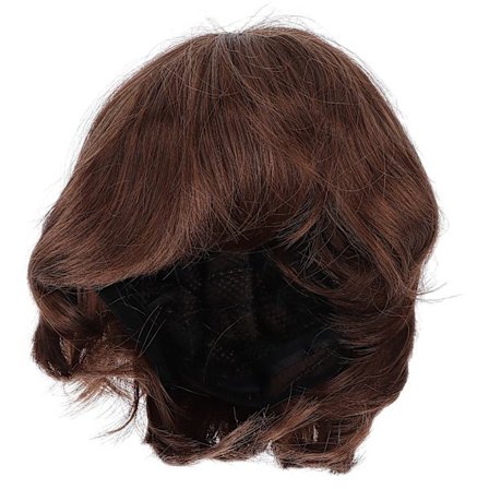 Kort lysbrun parykk for menn, kort rett falskt hår, full parykk for kostyme, Halloween-visning