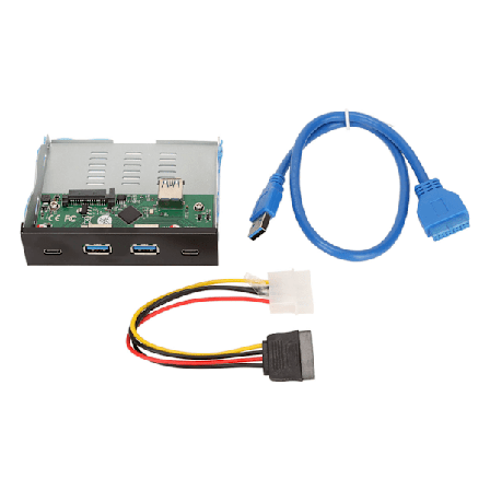 USB 3.1 Hub for frontpanel 3.25in med 4 nedstrøms porter og 1 oppstrøms port - Docking Hub for stasjonær PC for kontor