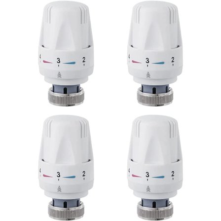 Termostatisk radiatorventil, 4 ersättningsradiatorventil, M30 x 1,5 radiatorventilersättningshuvud